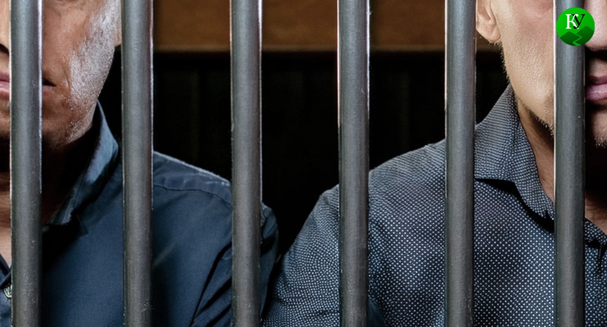 Осужденные за решеткой. Иллюстрация создана "Кавказским узлом" с помощью ИИ в программе Photoshop