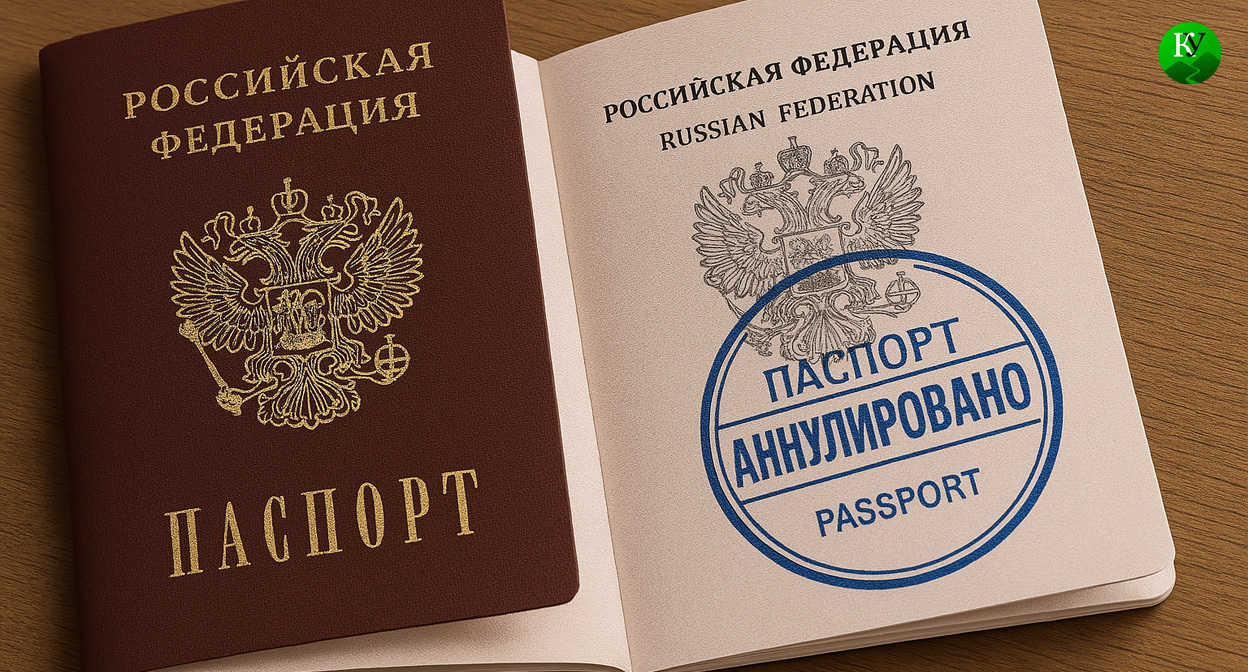 Аннулированный паспорт. Иллюстрация создана «Кавказским узлом» с помощью ИИ в программе Copilot