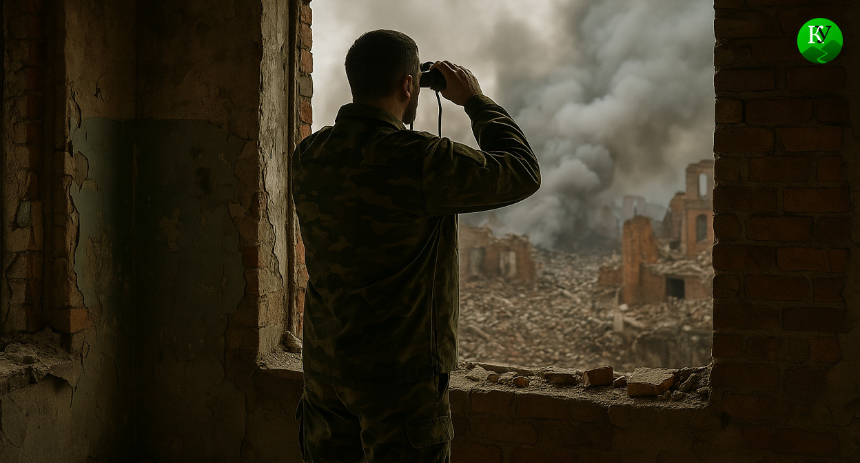 Военный на СВО. Иллюстрация создана «Кавказским узлом» с помощью ИИ в программе Copilot