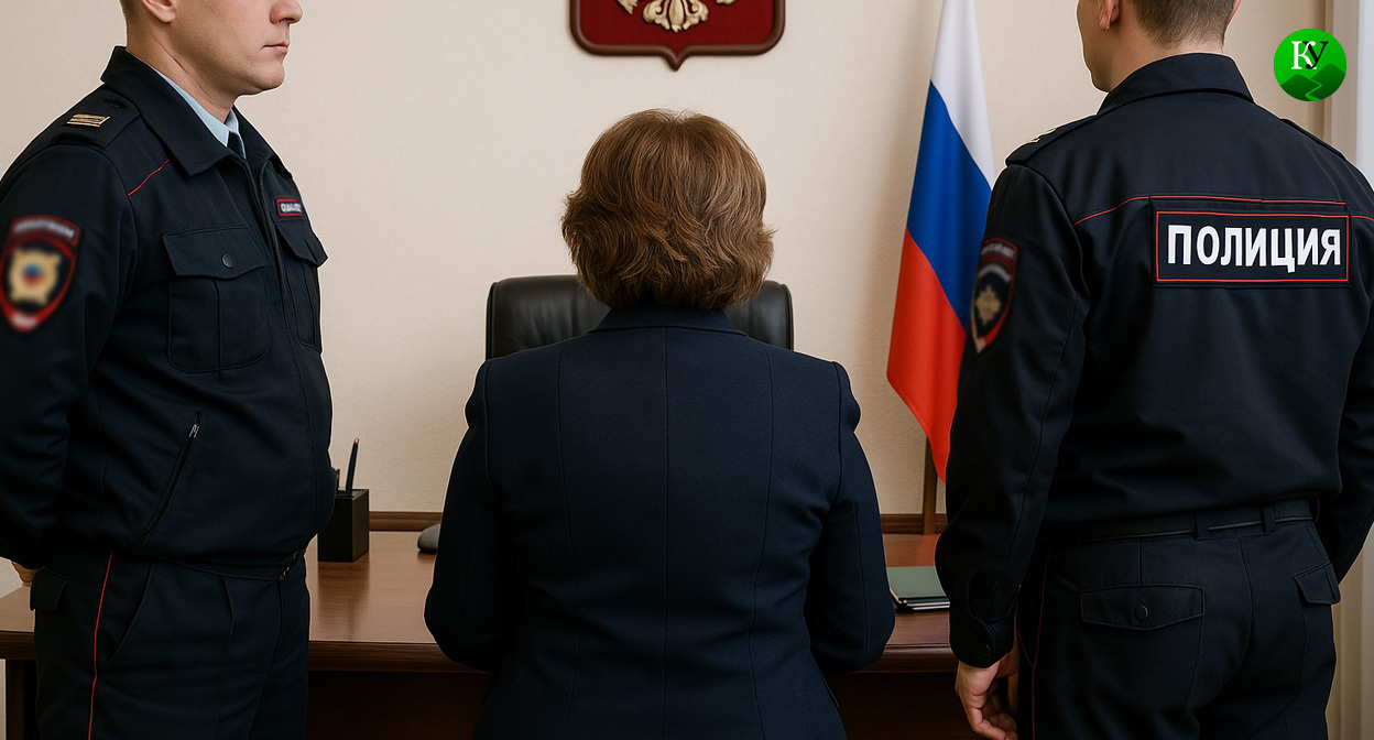 Задержание чиновницы. Иллюстрация создана «Кавказским узлом» с помощью ИИ в программе Copilot