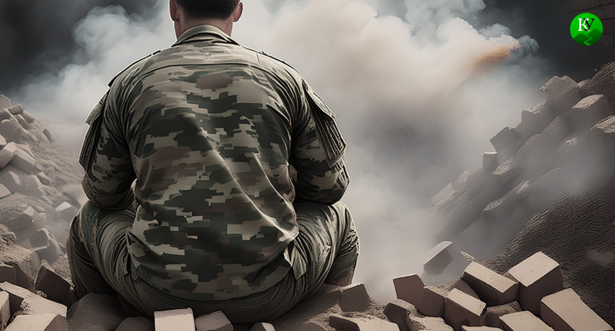 Военный на СВО. Иллюстрация создана «Кавказским узлом» с помощью ИИ в программе Copilot