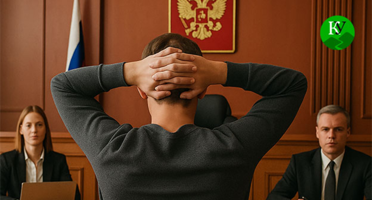 Осужденный в зале суда. Иллюстрация "Кавказского узла" созданная при помощи ИИ в программе Copilot