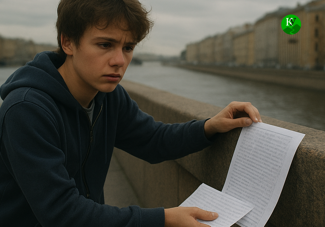 Юноша наклеивает листовку. Иллюстрация создана «Кавказским узлом» с помощью ИИ в программе ChatGPT.