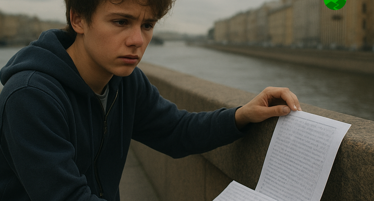 Юноша наклеивает листовку. Иллюстрация создана «Кавказским узлом» с помощью ИИ в программе ChatGPT.