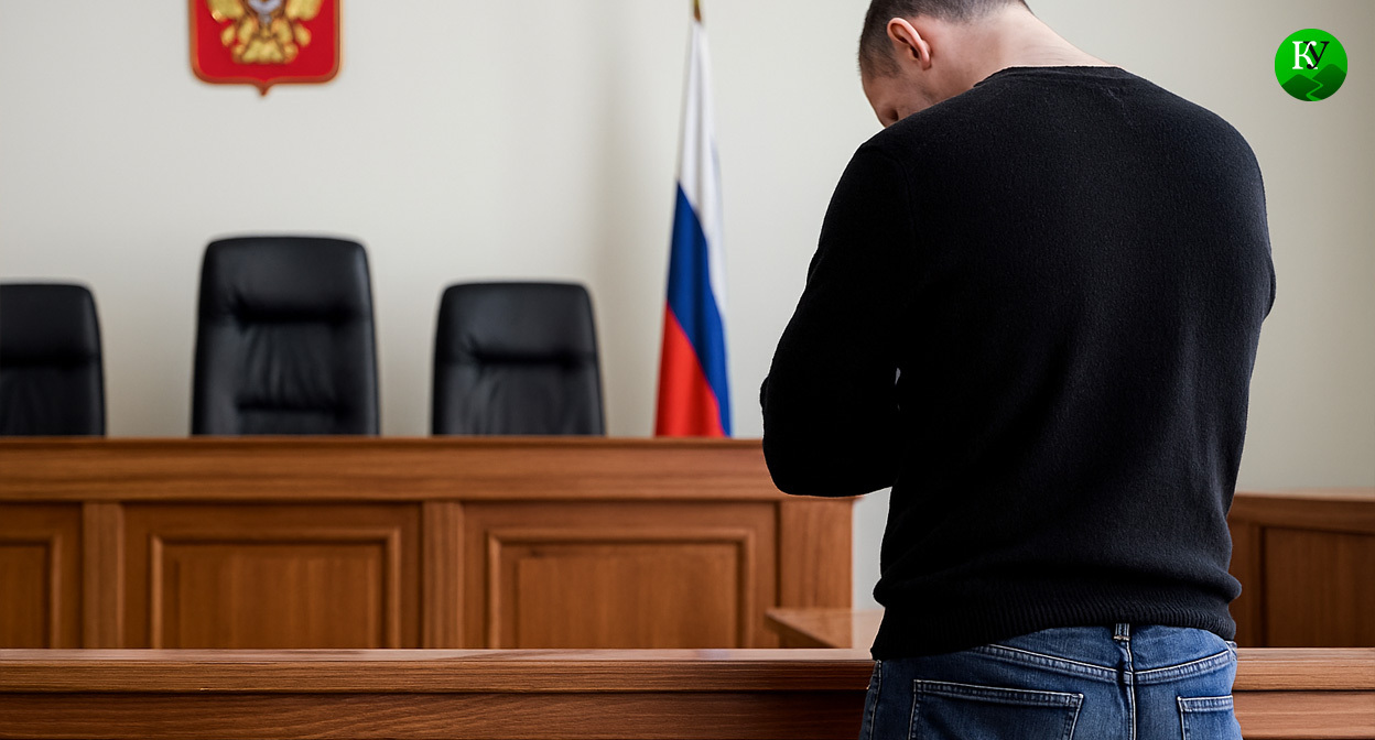 Мужчина в суде. Иллюстрация создана «Кавказским узлом» с помощью ИИ в программе Copilot