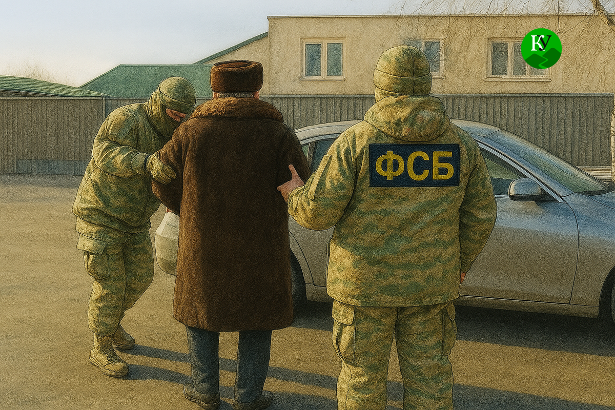 Задержание Александра Пономарева. Иллюстрация создана «Кавказским узлом» с помощью ИИ в программе Copilot