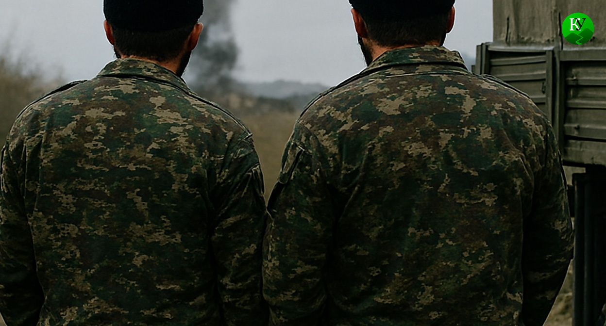 Военные на СВО. Иллюстрация создана «Кавказским узлом» с помощью ИИ в программе Copilot